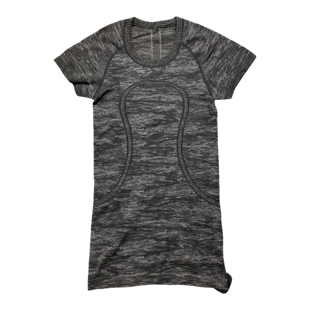 Athletic Top Ss By Lululemon In Grey, Size:2