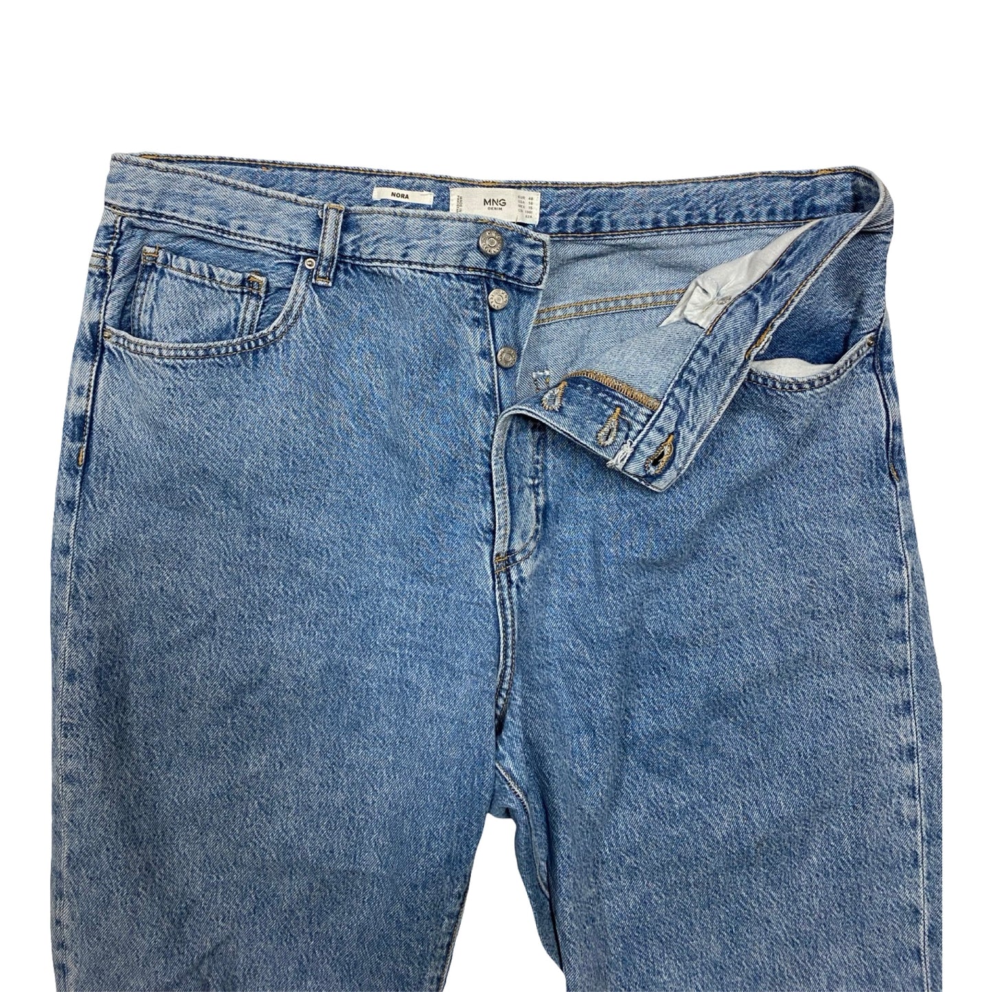 Jeans Wide Leg By Mng In Blue Denim, Size:16