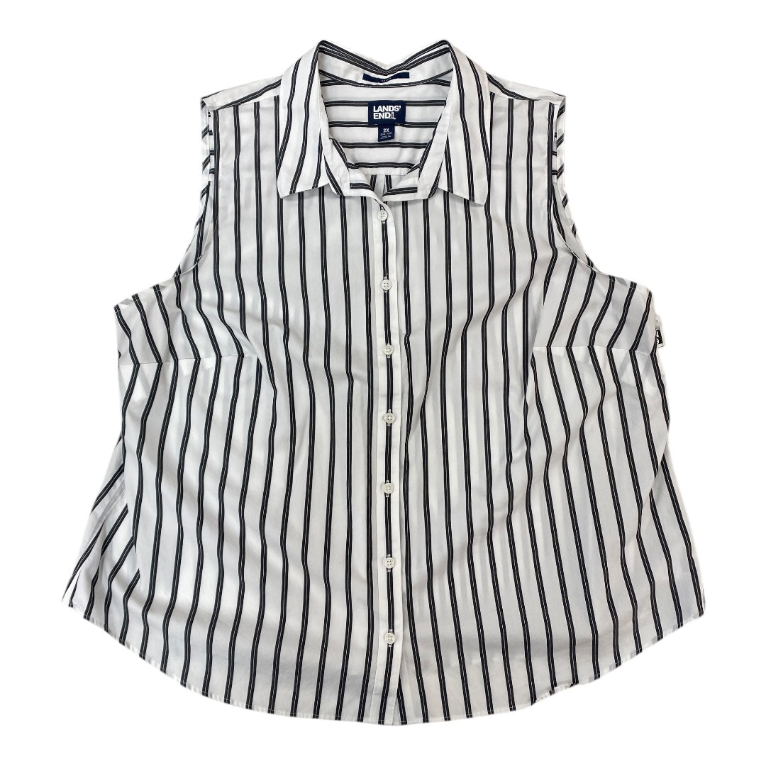 Top Sleeveless By Lands End In Striped Pattern, Size:2X