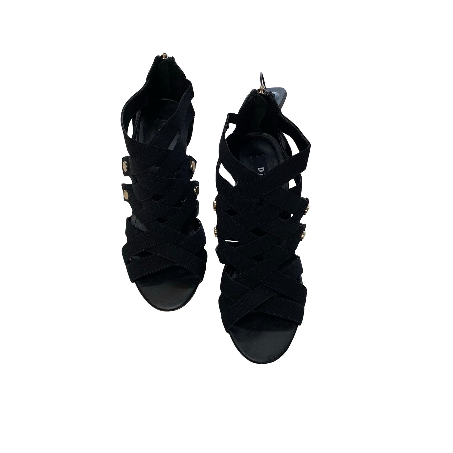 Sandals Heels Block By Dkny In Black, Size:7