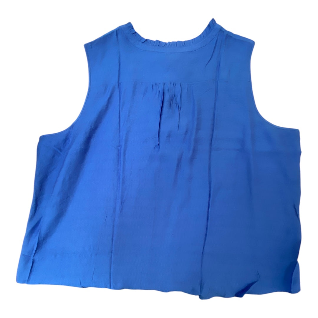 Top Sleeveless By Simply Vera In Blue, Size:4X