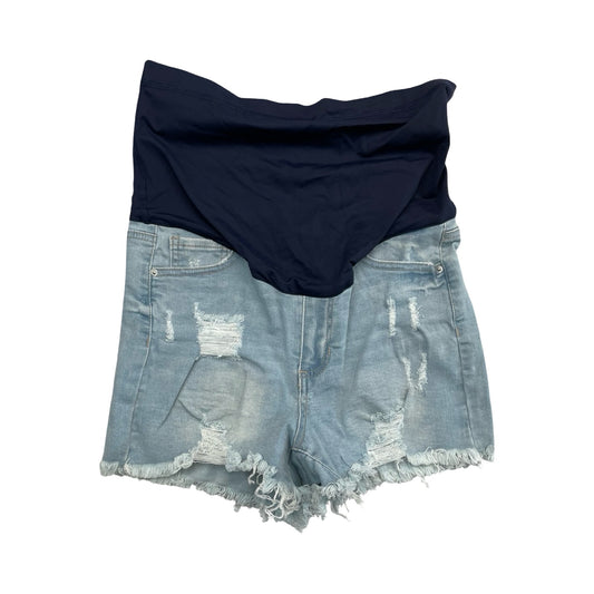 Mat Shorts By Pink Blush In Blue Denim, Size:M
