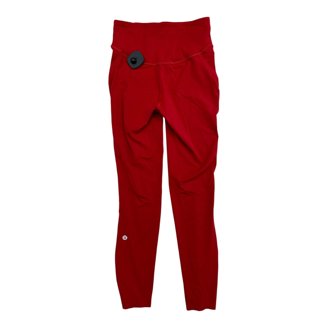 Athletic Leggings By Lululemon In Red, Size:4