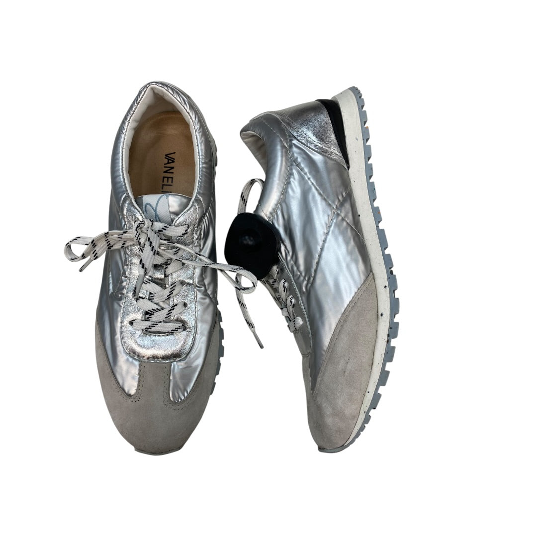 Shoes Sneakers By Vaneli In Silver, Size:8.5
