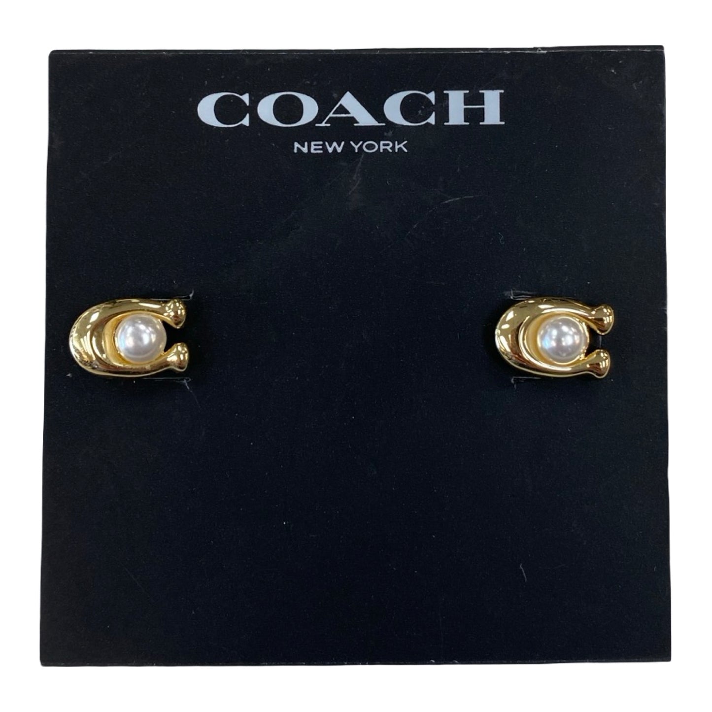 Earrings Designer By Coach In Gold