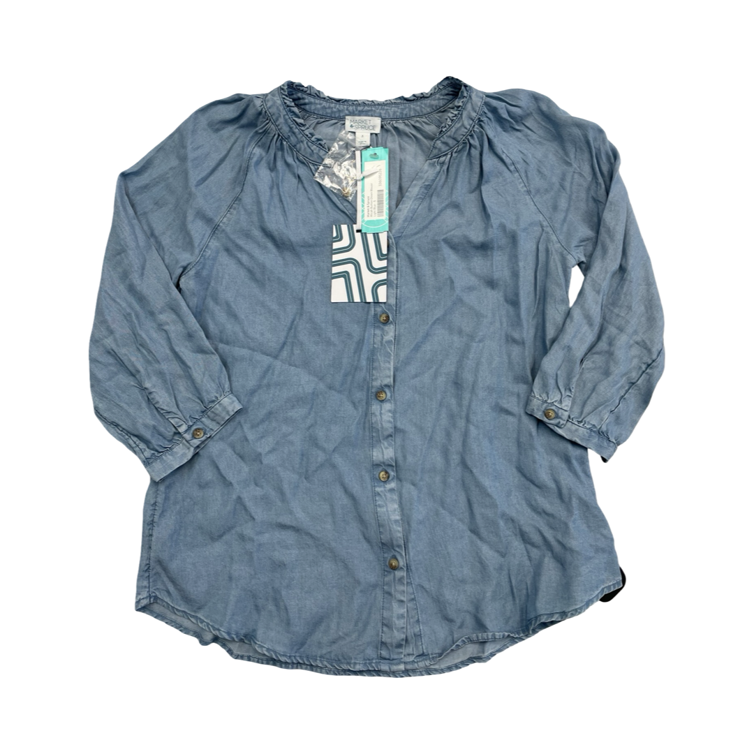 Top Ls By Market & Spruce In Blue Denim, Size:S