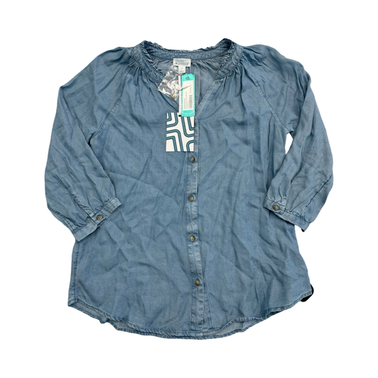 Top Ls By Market & Spruce In Blue Denim, Size:S