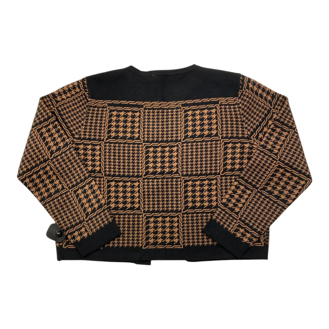 Sweater Cardigan By Sioni In Black & Brown, Size:L
