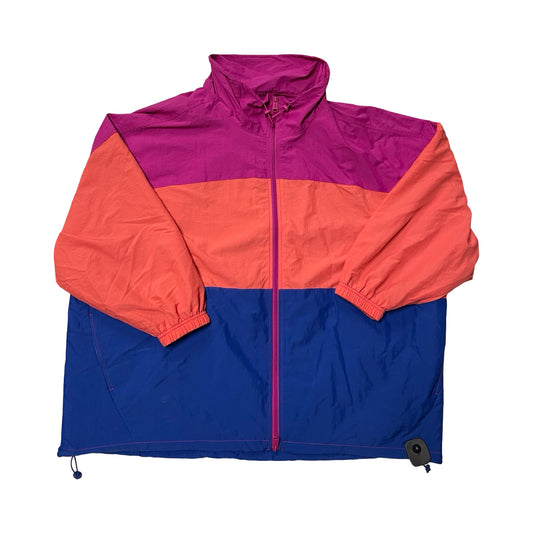 Athletic Jacket By Free People In Blue & Orange, Size:M
