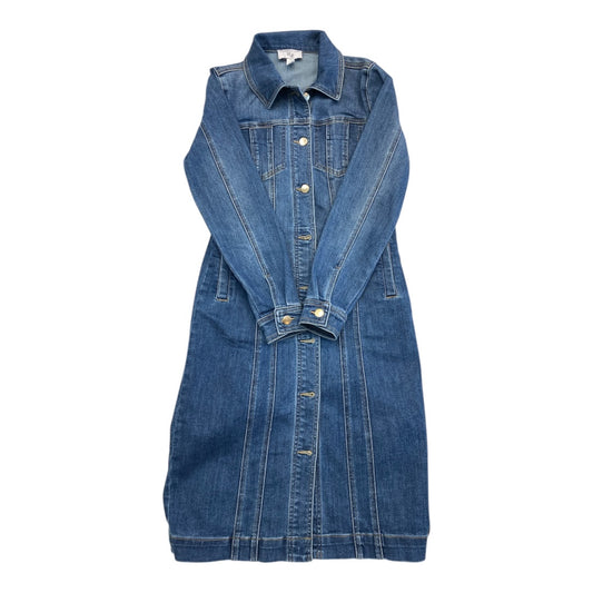 Dress Casual Midi By Cmc In Blue Denim, Size:0