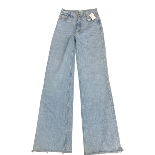 Jeans Straight By Zara Women In Blue Denim, Size:4