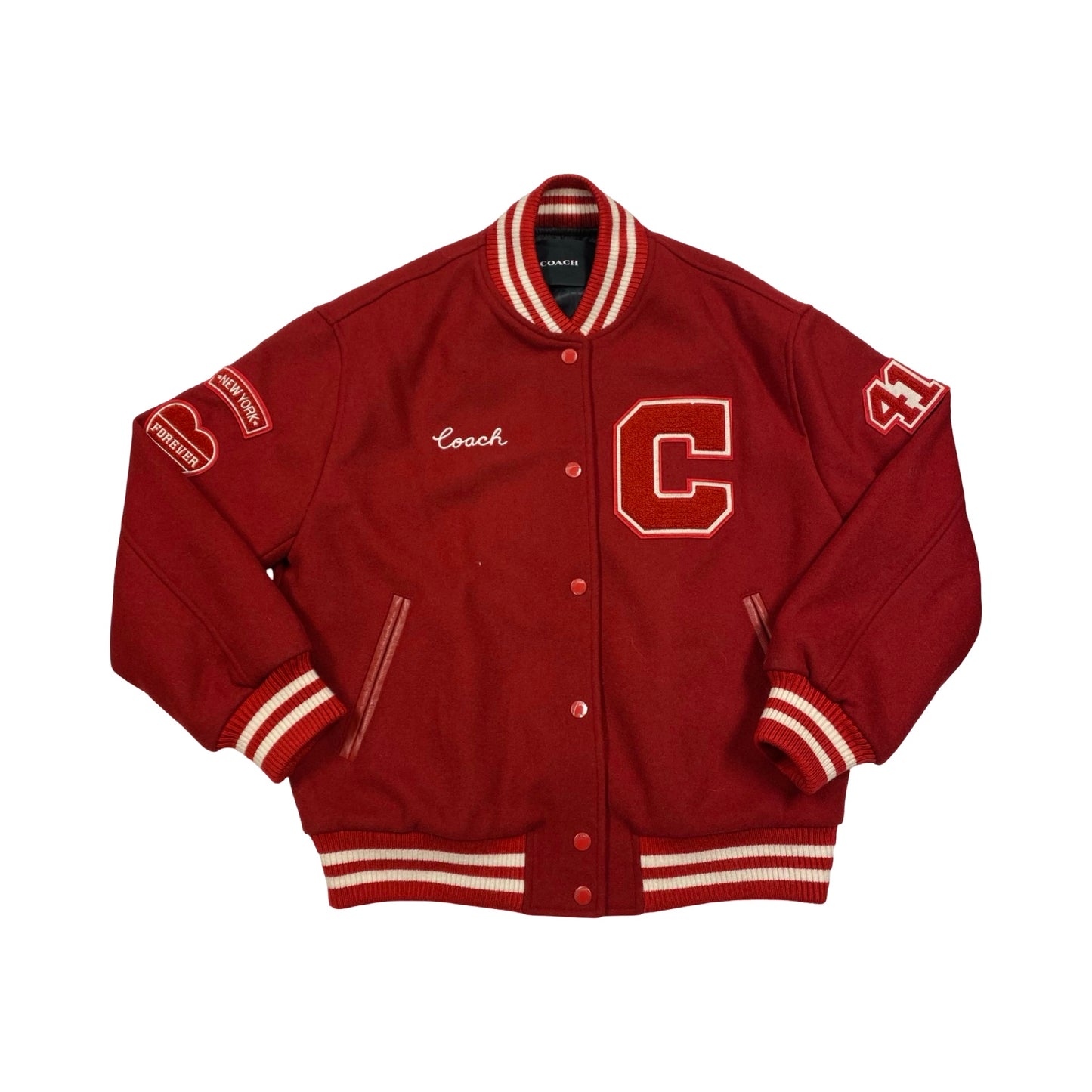 Jacket Designer By Coach In Red, Size:Xs