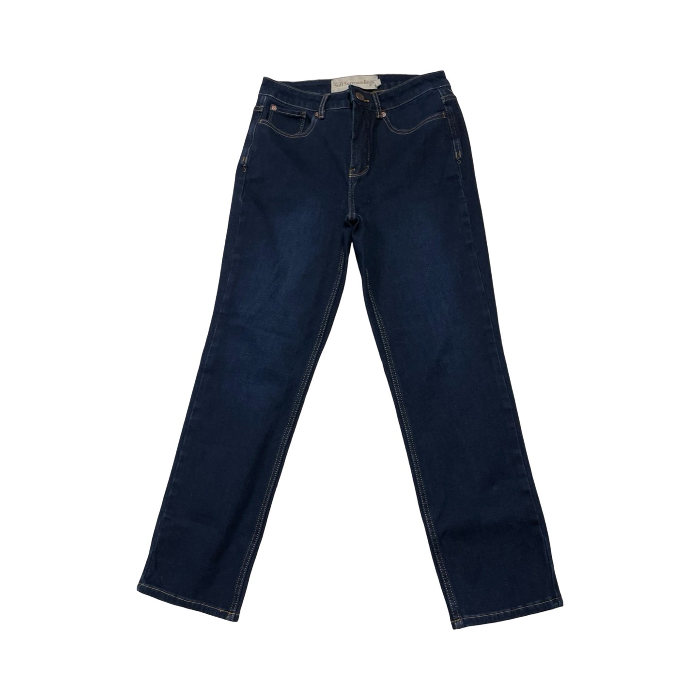 Jeans Straight By Soft Surroundings In Blue Denim, Size:4P
