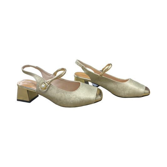 Shoes Heels Block By Cmc In Gold, Size:9