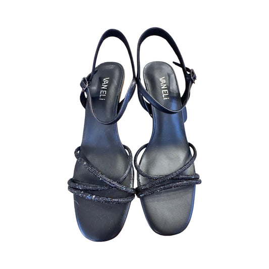 Sandals Heels Kitten By Vaneli In Black, Size:9