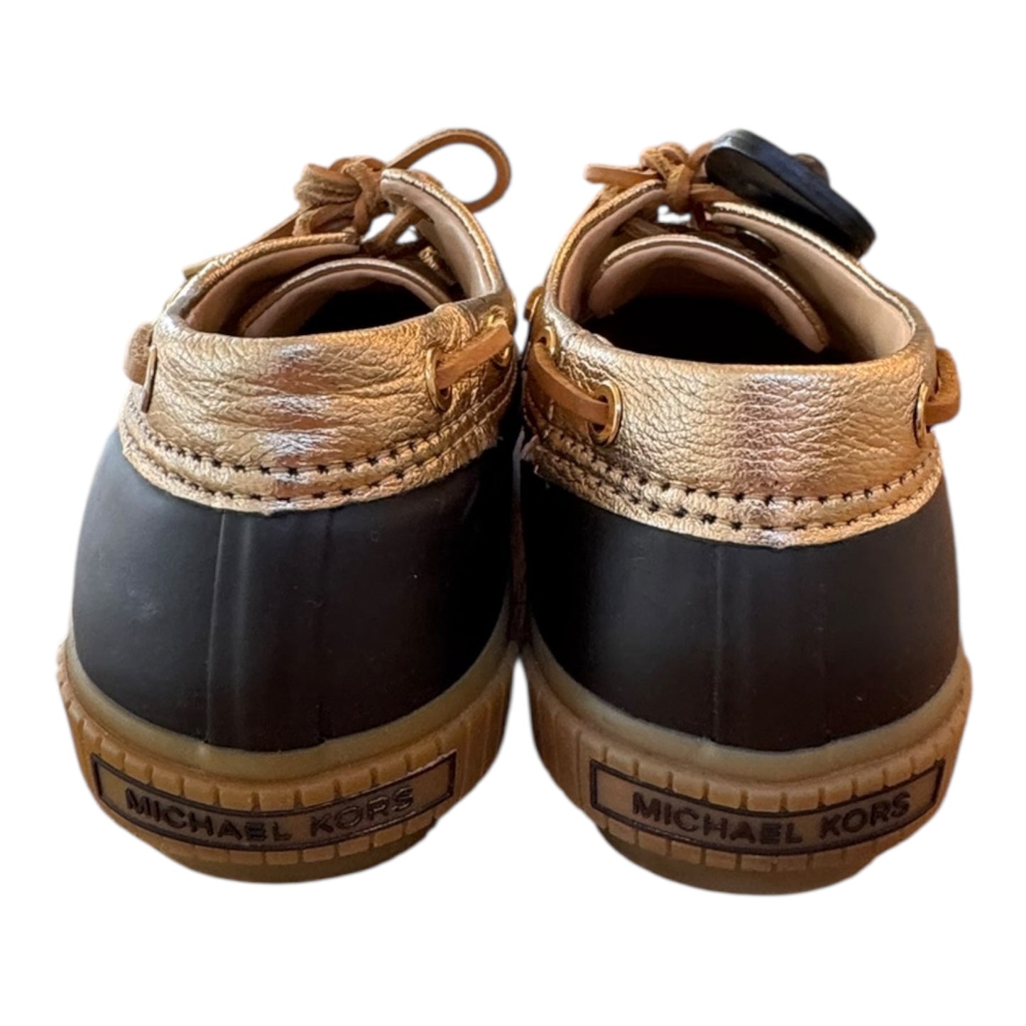 Shoes Designer By Michael Kors In Gold, Size:7