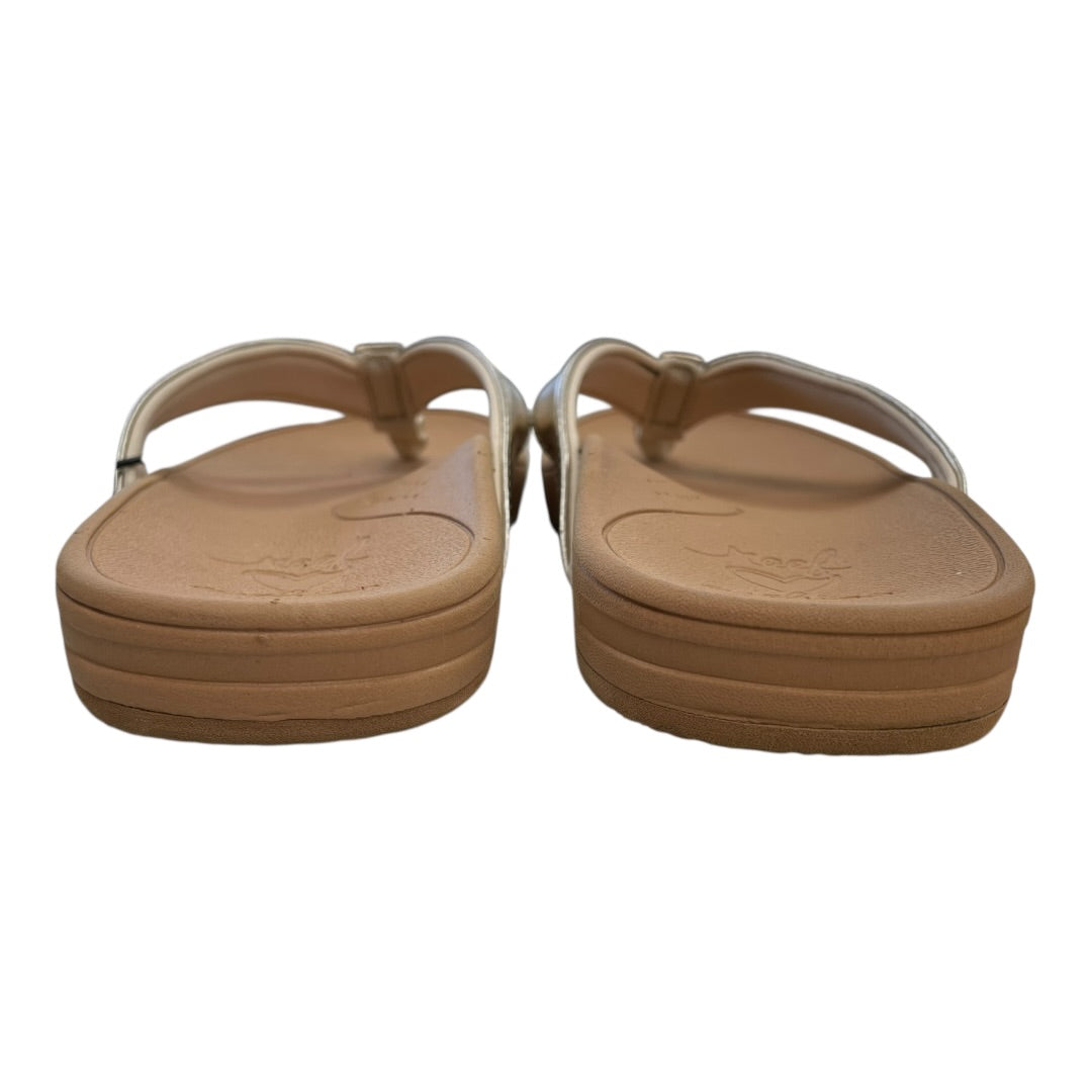 Sandals Flip Flops By Reef In Gold, Size:7