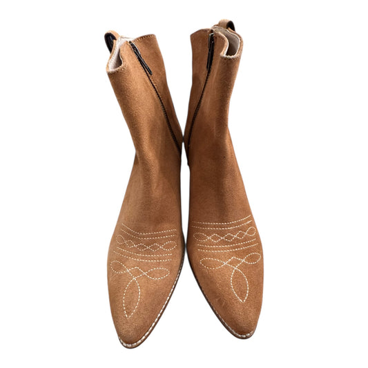 Boots Ankle Heels By Joules In Brown, Size:6