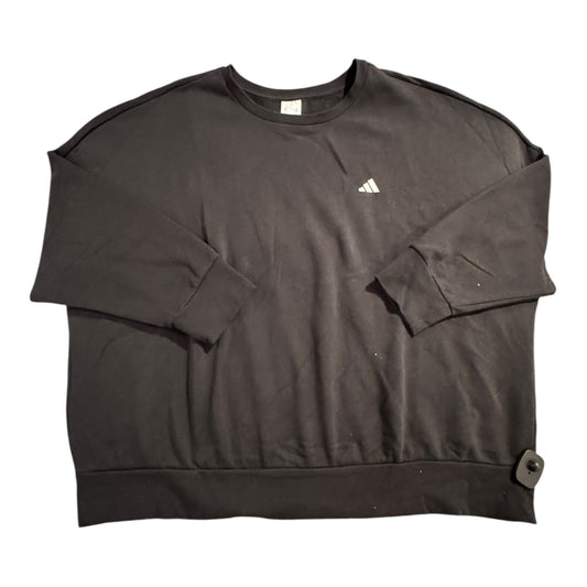 Athletic Sweatshirt Crewneck By Adidas In Black, Size:3X