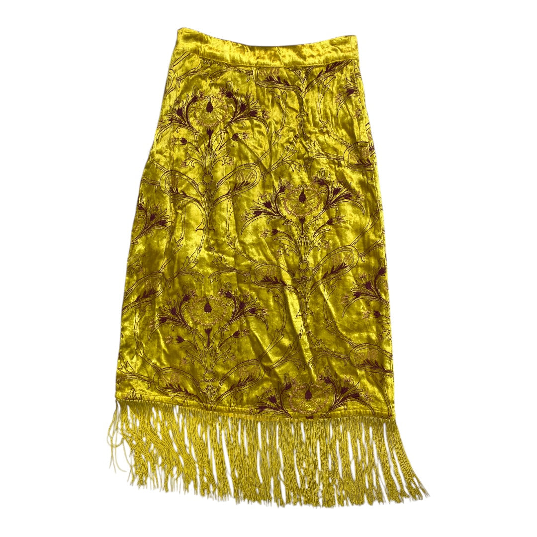 Skirt Midi By Anthropologie In Purple & Yellow, Size:2