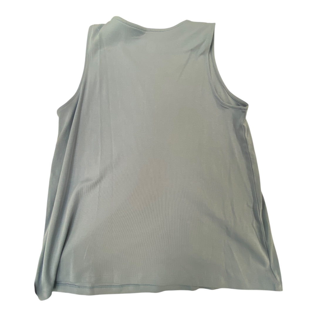 Top Sleeveless Basic By Cj Banks In Blue, Size:1X