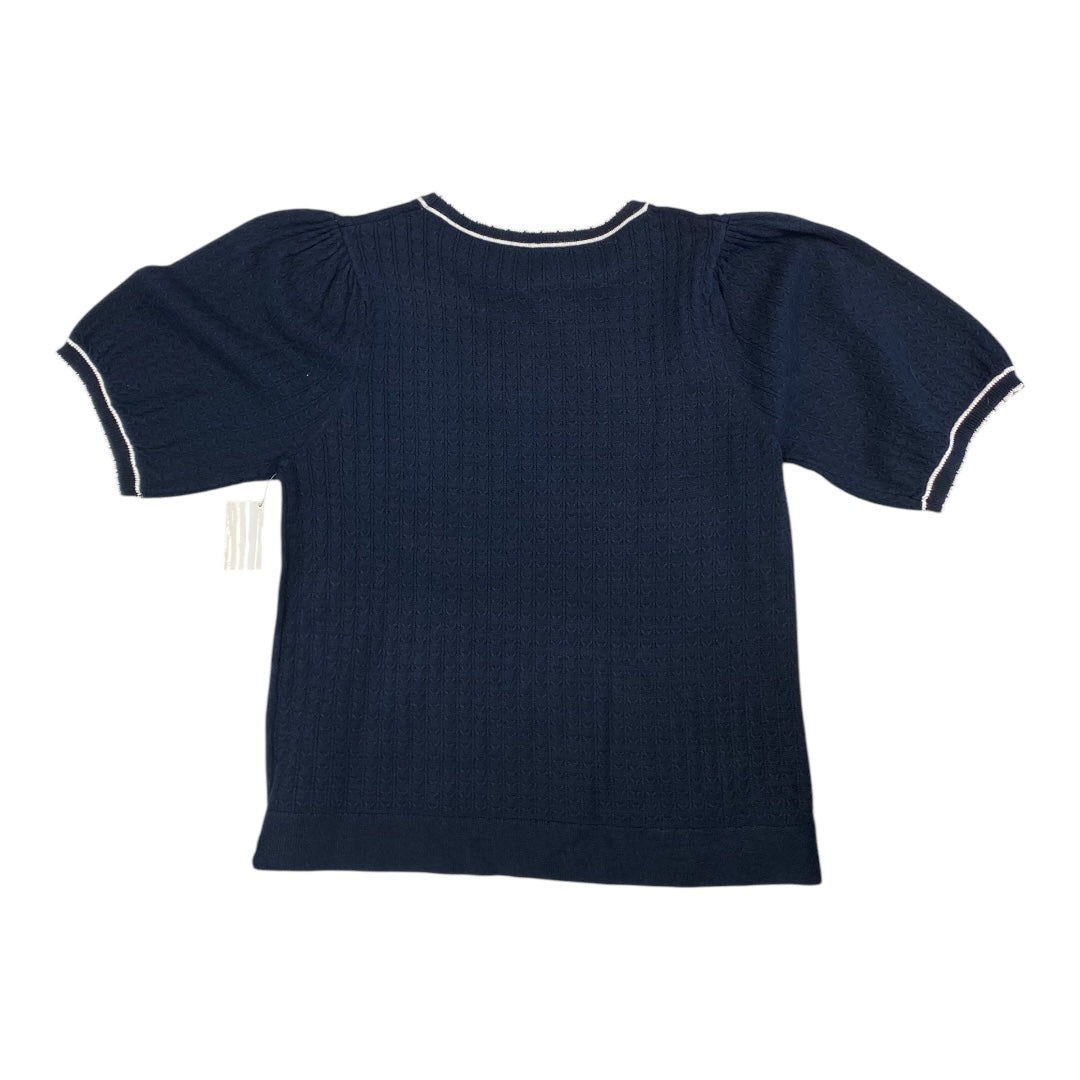 Top Ss By Adrianna Papell In Navy, Size:L