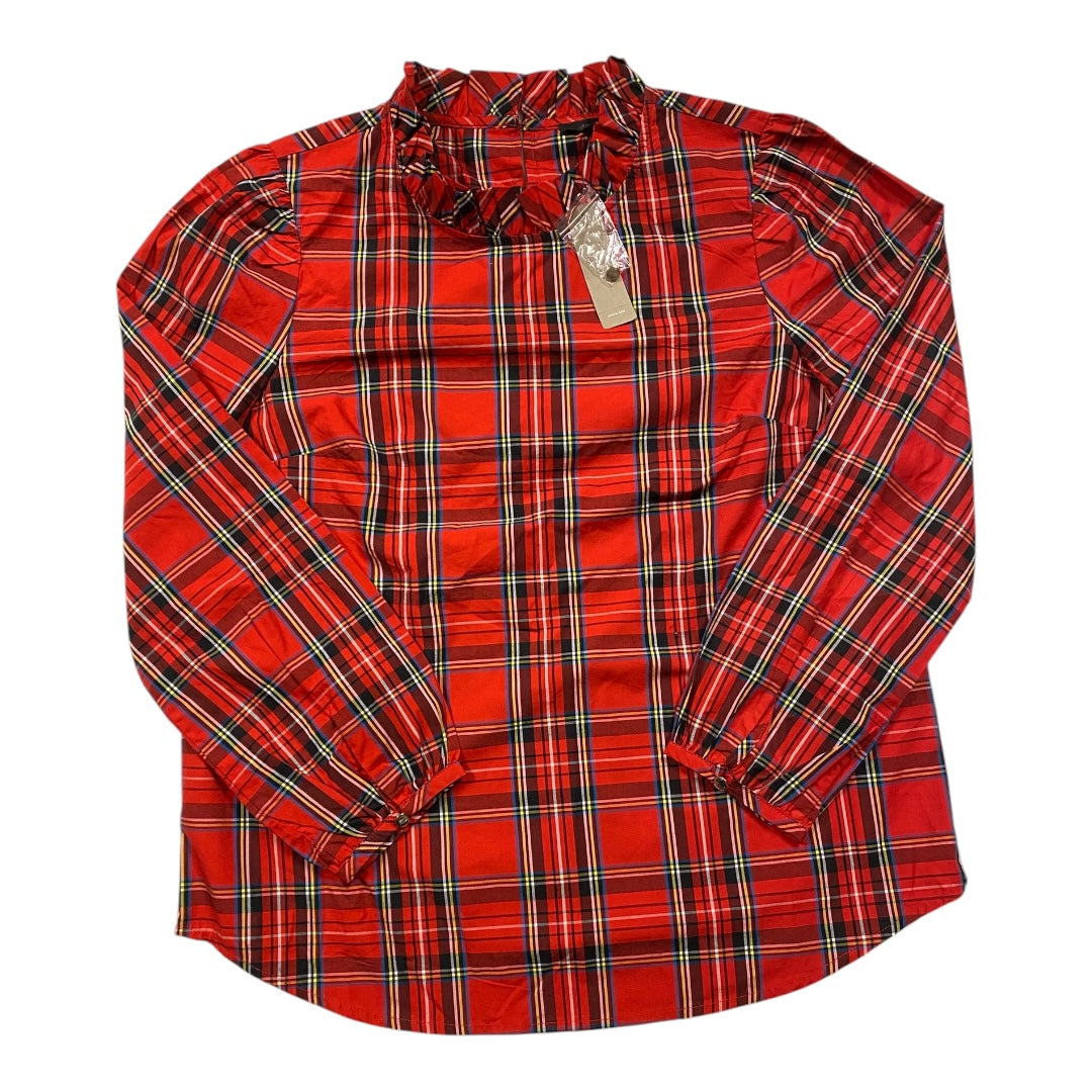 Top Ls By J. Crew In Plaid Pattern, Size:S