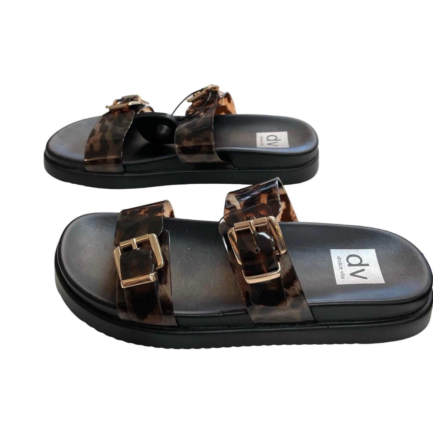Sandals Flats By Dolce Vita In Black & Brown, Size:7.5