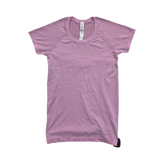 Athletic Top Ss By Lululemon In Pink, Size:8