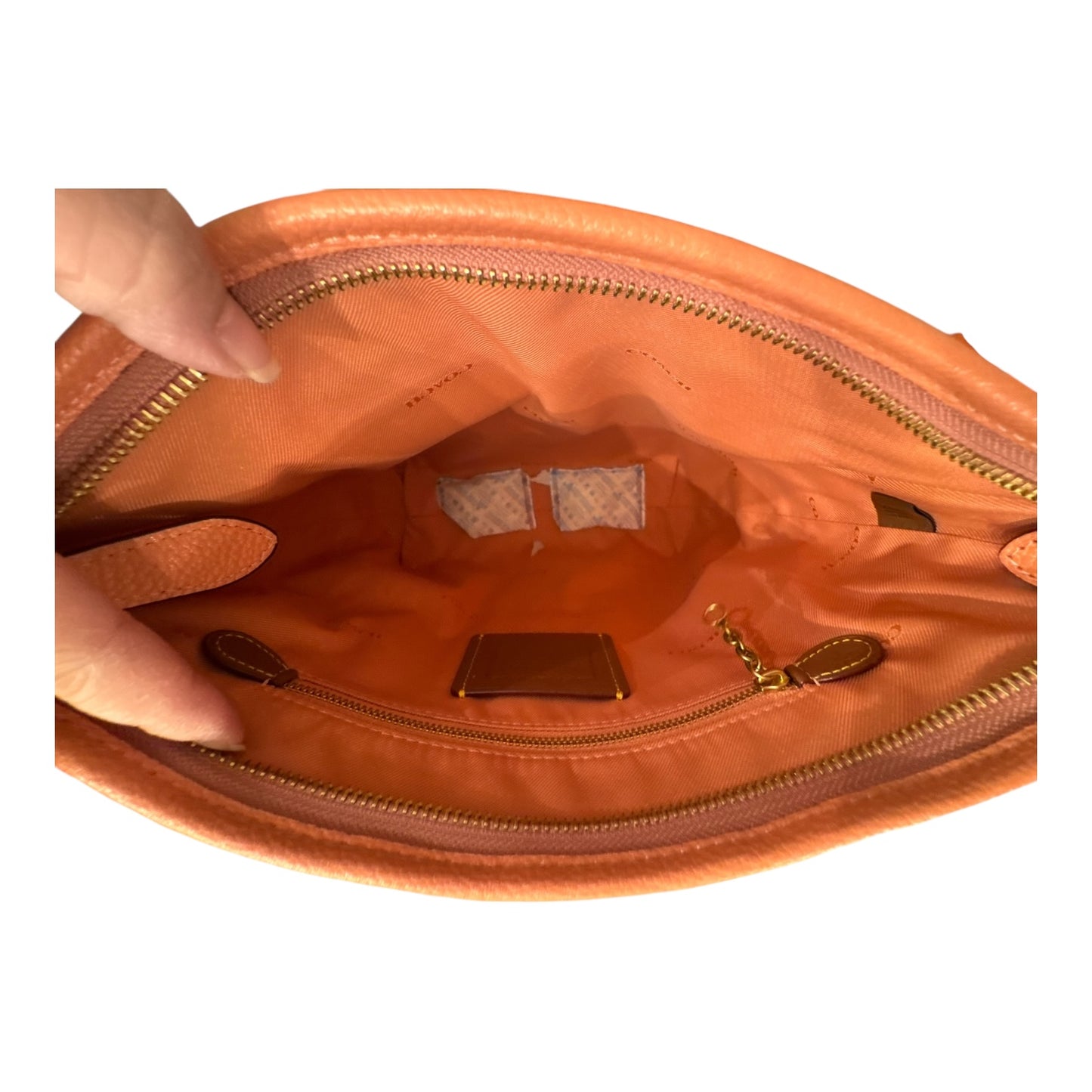 Handbag Designer By Coach In Coral, Size:Medium