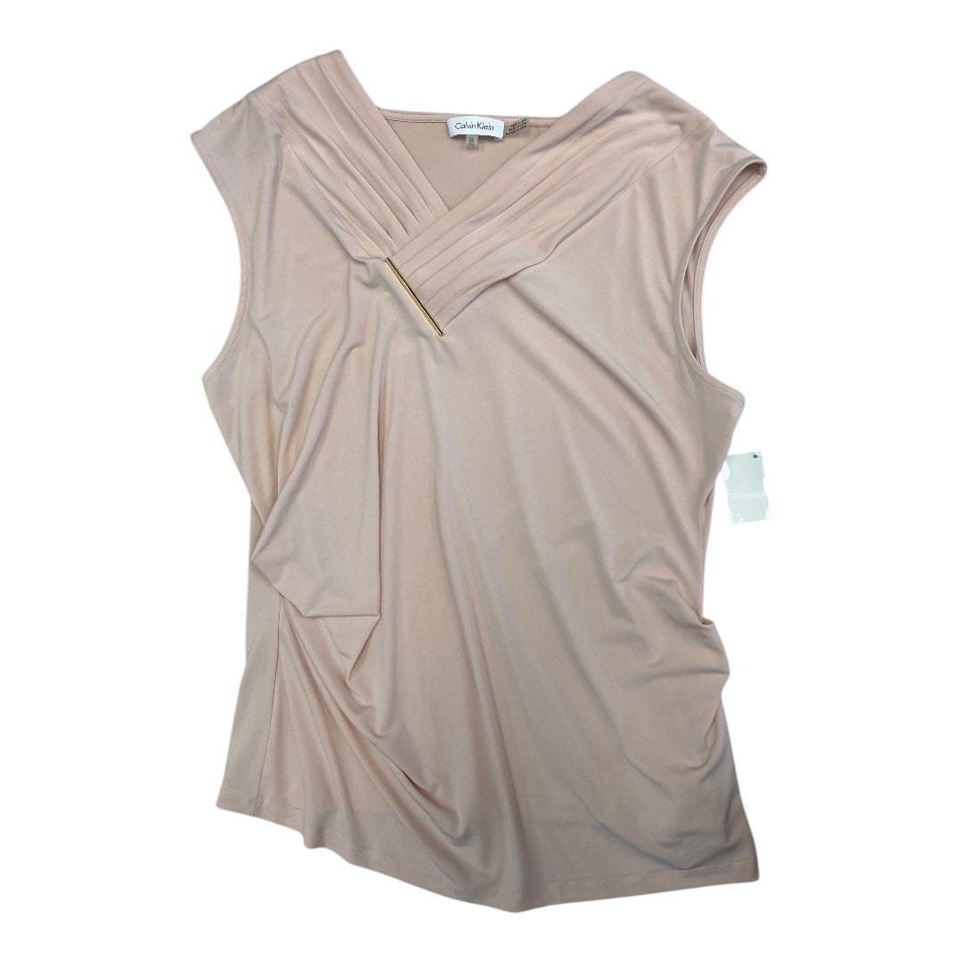 Top Sleeveless By Calvin Klein In Pink, Size:Xl