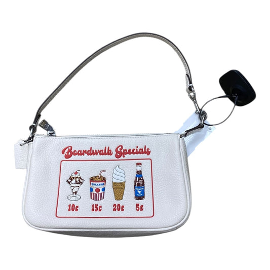 Handbag Designer By Coach In White, Size:Small