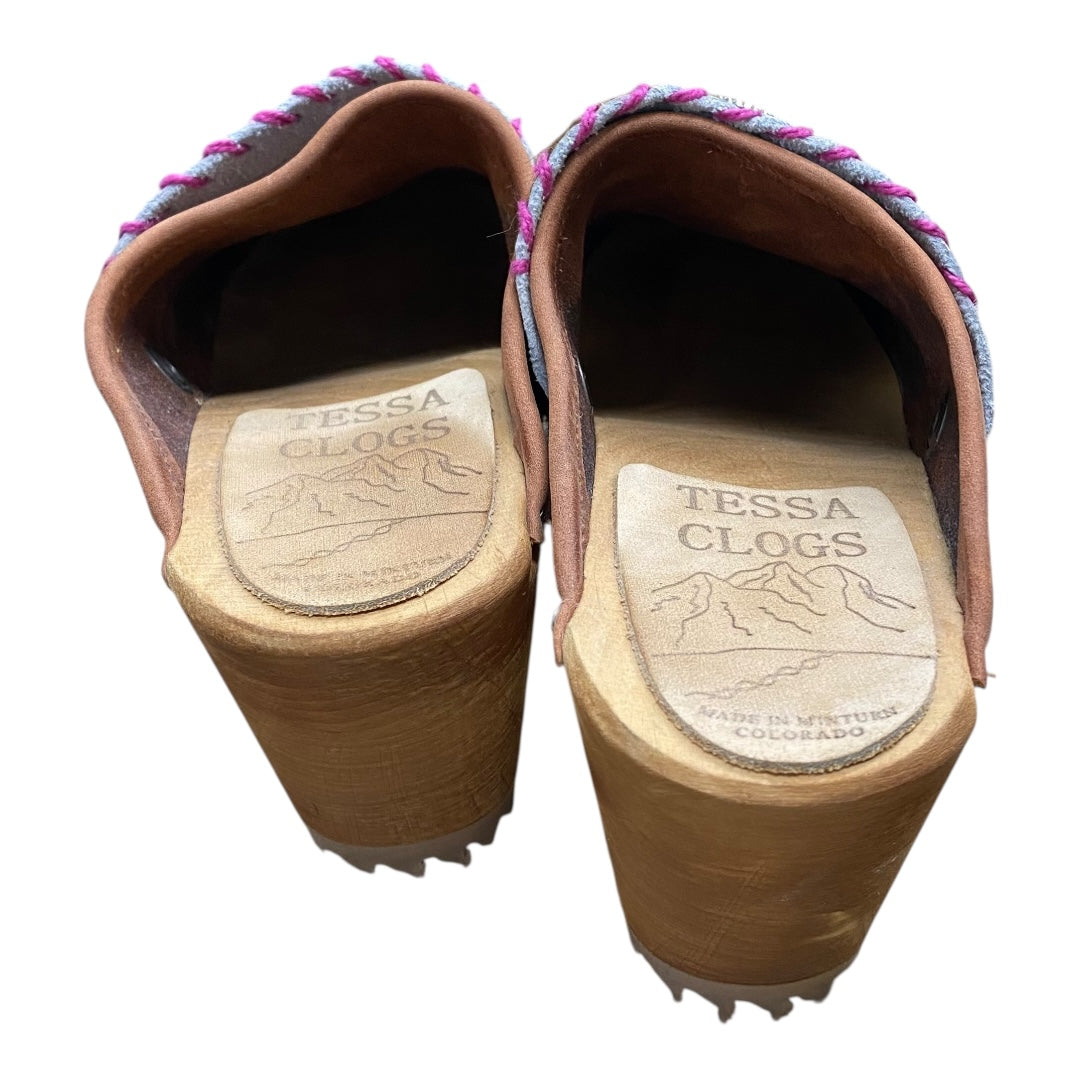 Shoes Heels Block By TESSA CLOGS In Brown, Size:6.5