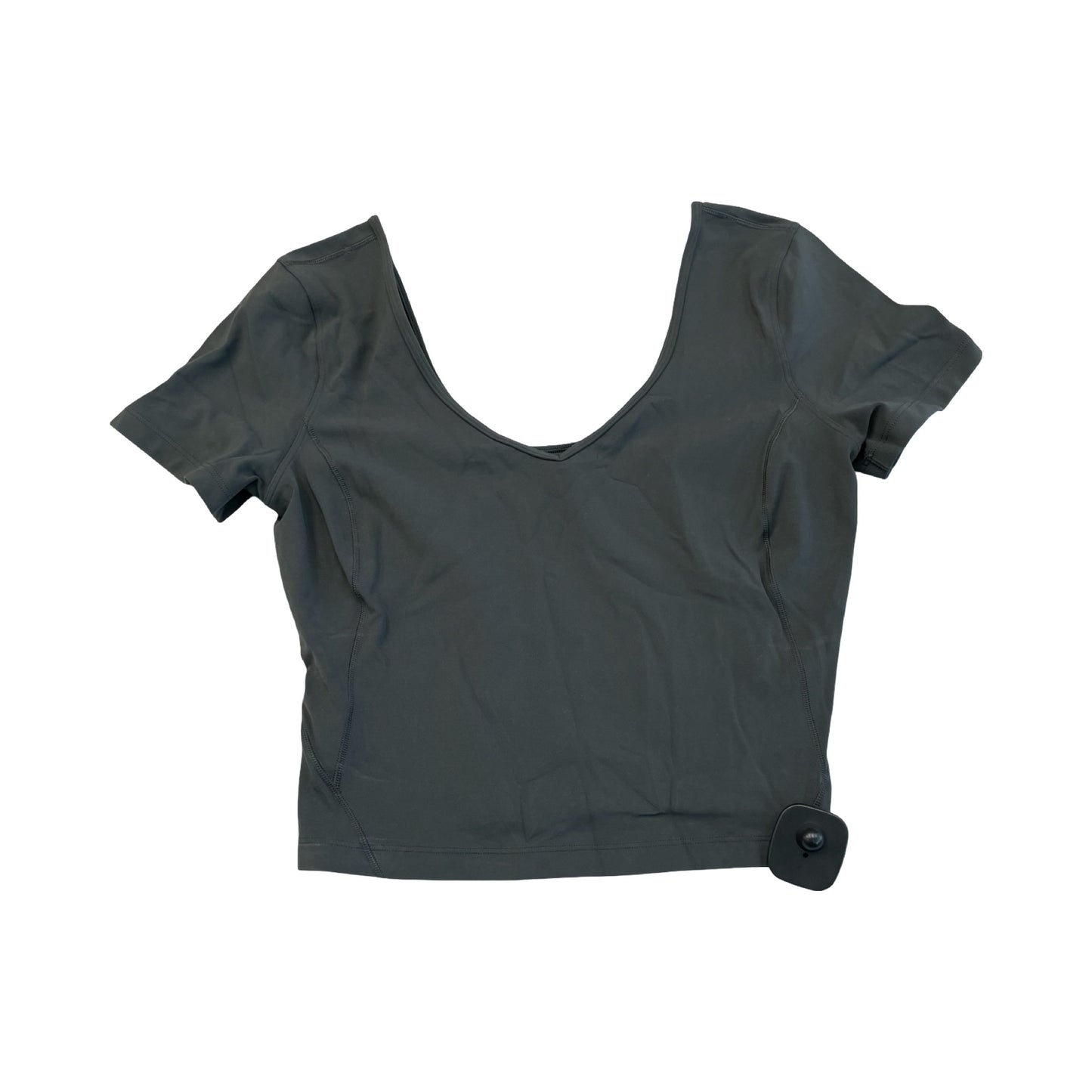 Athletic Top Ss By Lululemon In Grey, Size:M