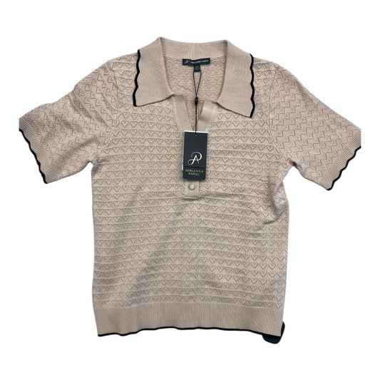 Top Ss By Adrianna Papell In Black & Tan, Size:Xs