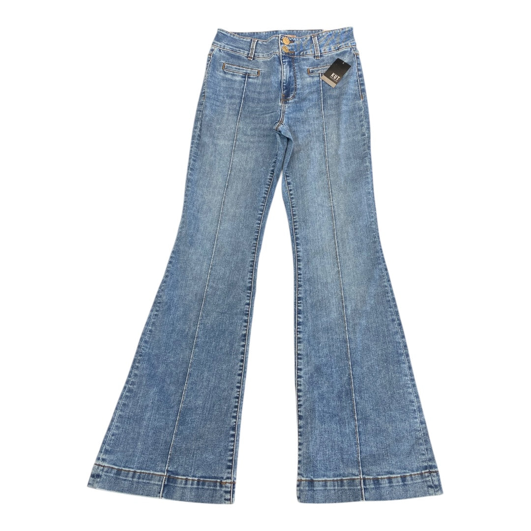 Jeans Flared By Kut In Blue Denim, Size:6