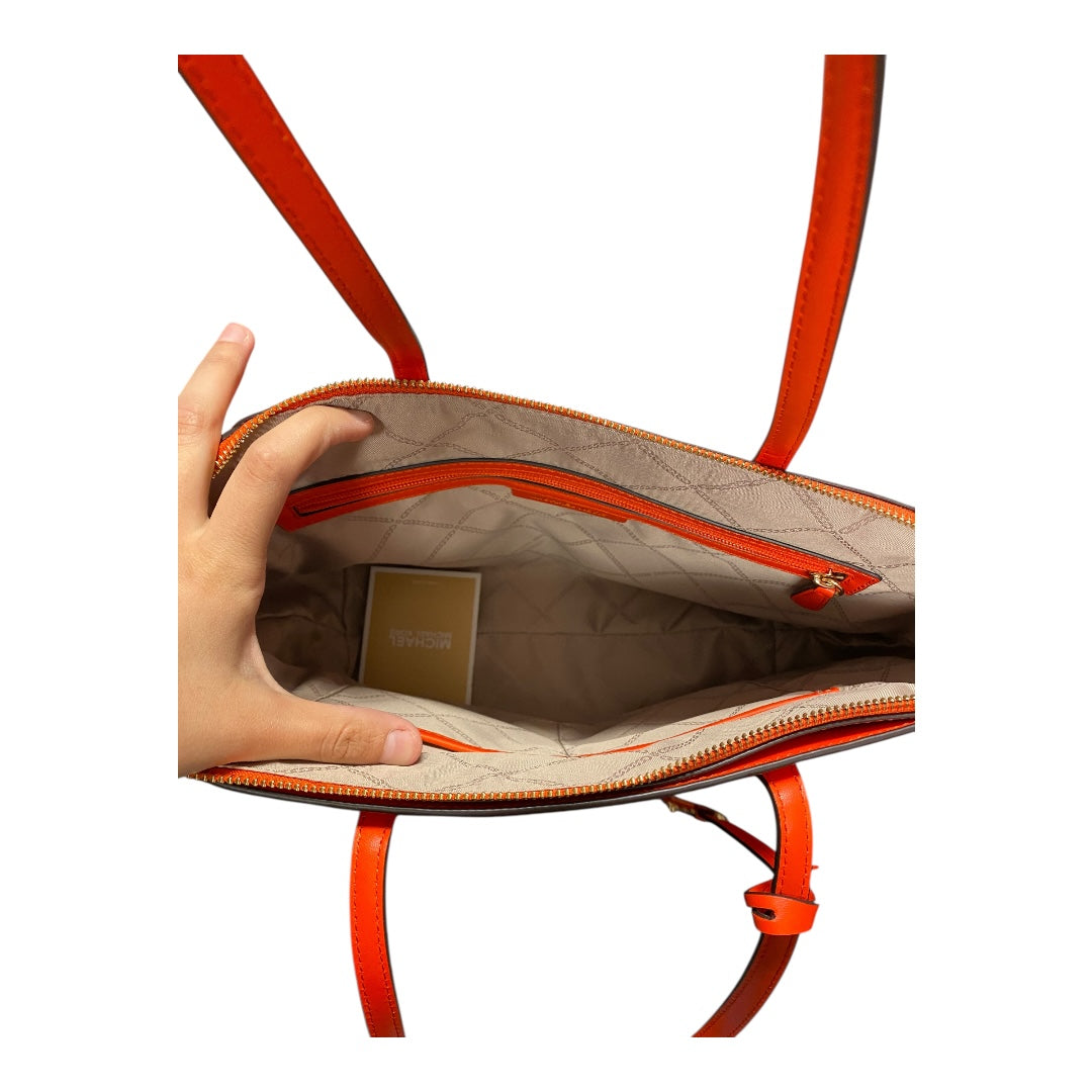 Handbag Designer By Michael Kors In Orange, Size:Medium