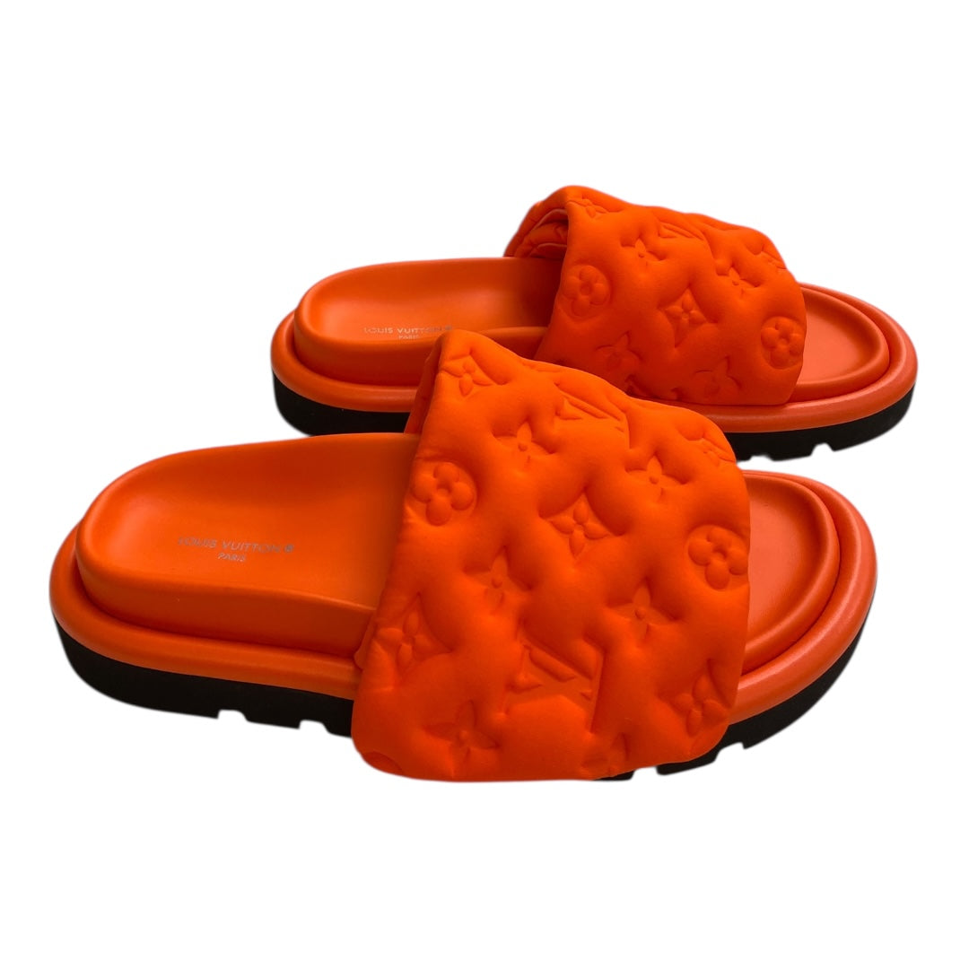 Sandals Luxury Designer By Louis Vuitton In Orange, Size:6