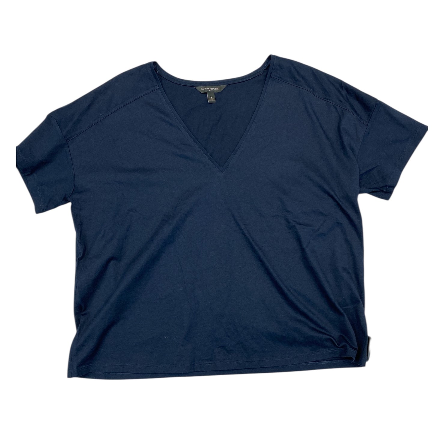 Top Ss Basic By Banana Republic In Navy, Size:L