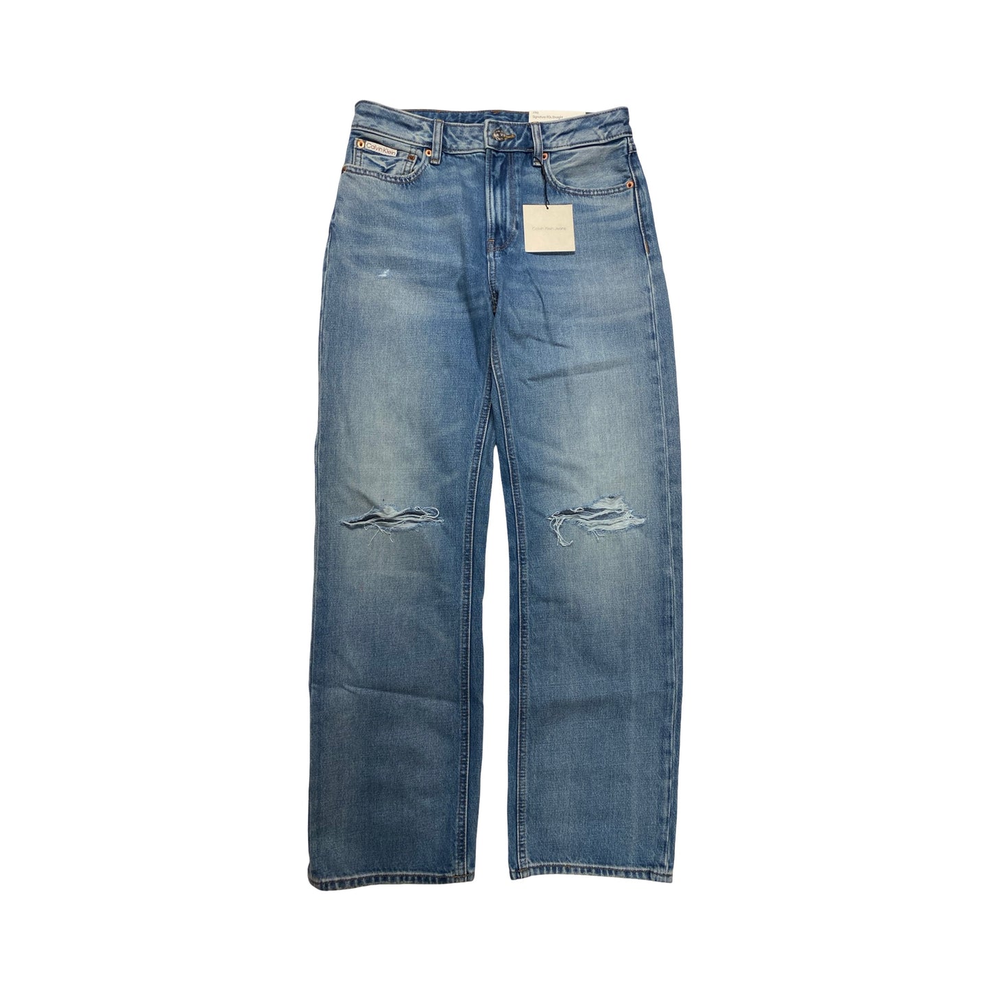Jeans Straight By Calvin Klein In Blue Denim, Size:4