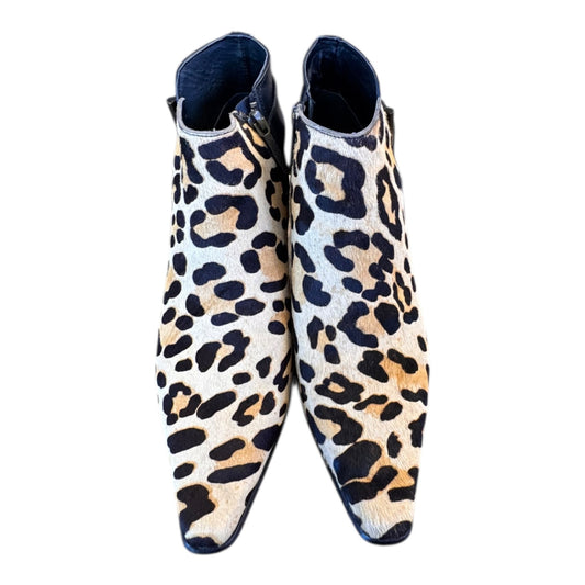 Boots Ankle Heels By Donald Pliner In Animal Print, Size:11