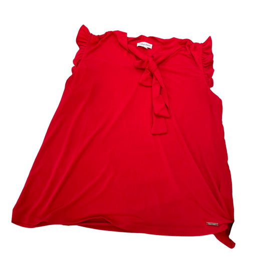 Top Sleeveless By Calvin Klein In Red, Size:M