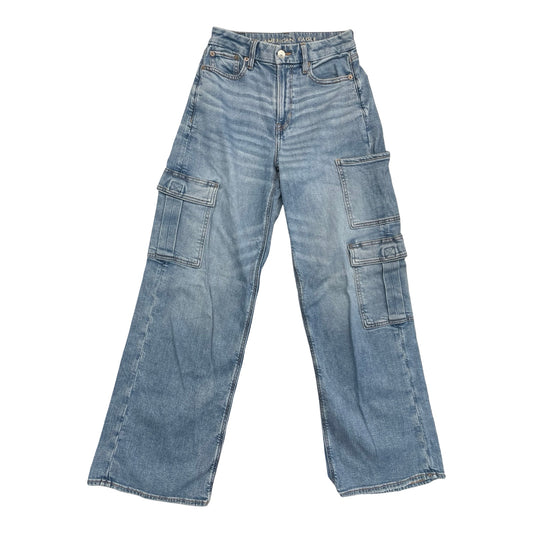 Jeans Wide Leg By American Eagle In Blue Denim, Size:0