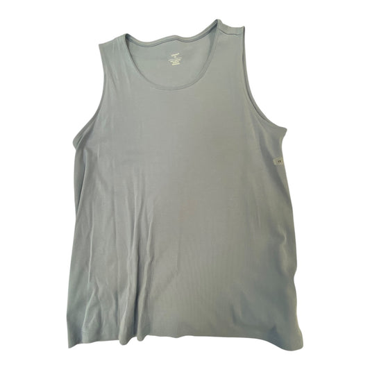 Top Sleeveless Basic By Cj Banks In Blue, Size:1X