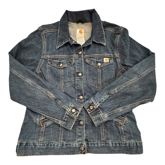Jacket Denim By Carhartt In Blue Denim, Size:L