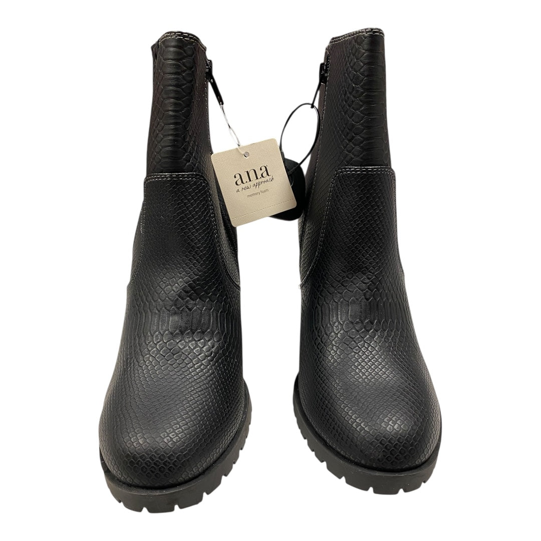 Boots Ankle Heels By Ana In Black, Size:10