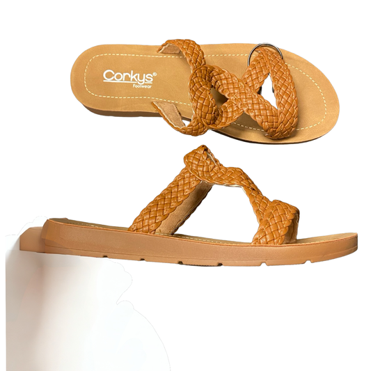 Sandals Flats By Corkys In Brown, Size:8