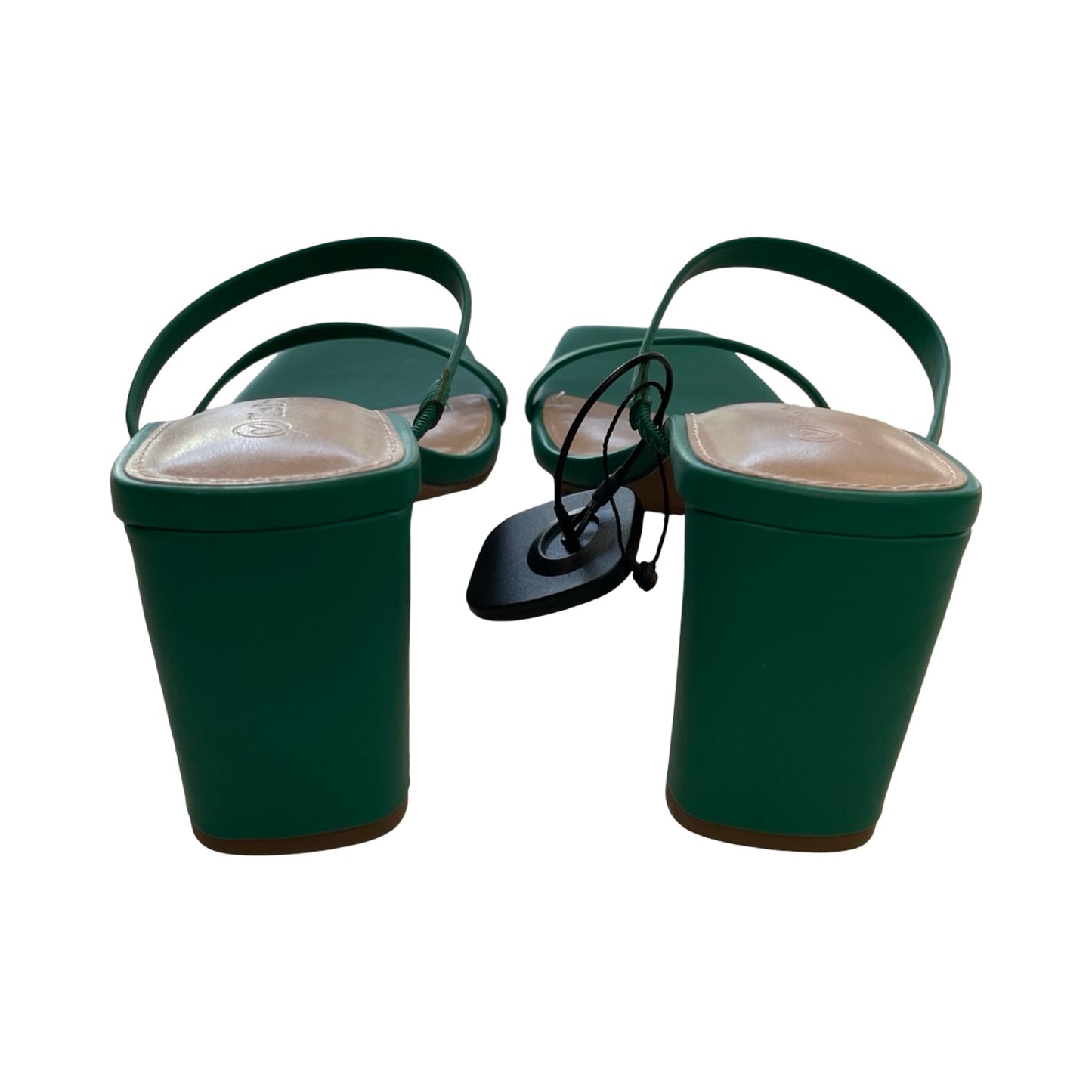 Sandals Heels Block By The Drop In Green, Size:7.5
