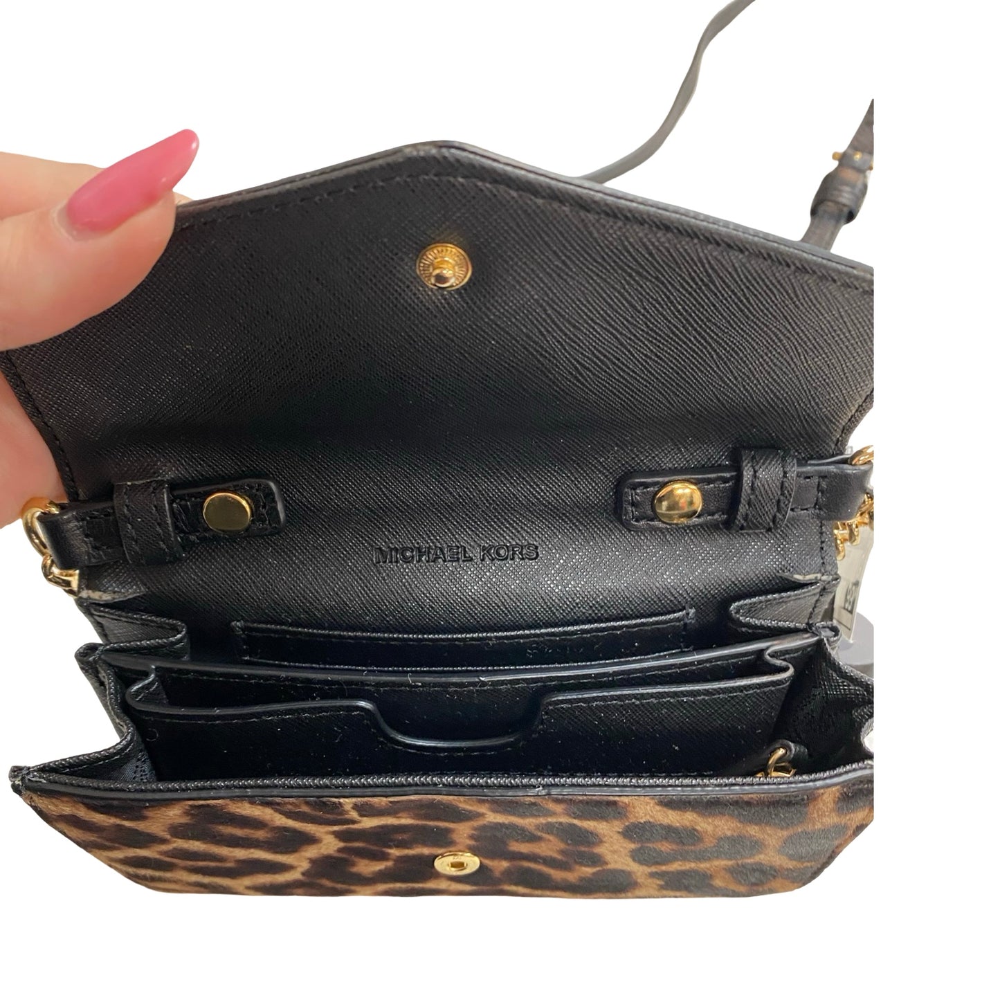 Handbag Designer By Michael Kors In Animal Print, Size:Small