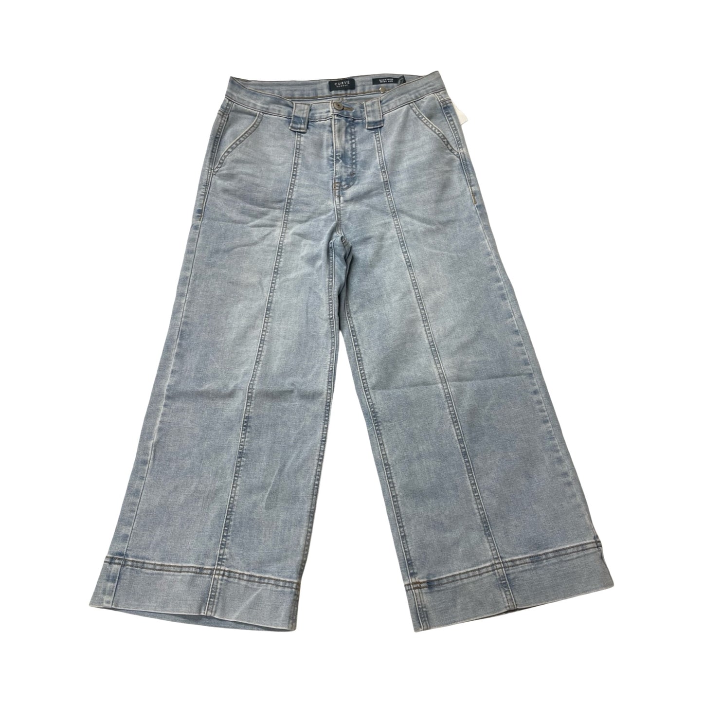 Jeans Cropped By Curve Appeal In Blue Denim, Size:8
